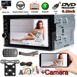 6.2 Double 2 DIN Mirror for GPS Car Stereo DVD Player USB SD FM TV Radio+ Camera