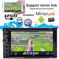 6.2'' Double 2DIN Mirror Link Car Stereo CD DVD Player Bluetooth USB SD FM Radio