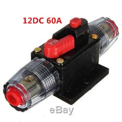 60A Car Audio Inline Circuit Breaker Fuse for System Protection 12VDC Waterproof