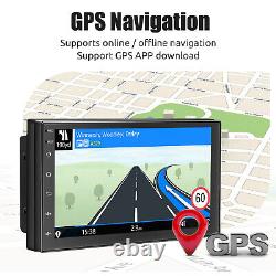 7 2 DIN Android 13 +32G Carplay Stereo Radio GPS NAV Touch Screen Wifi + Camera
