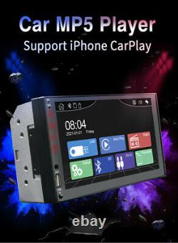 7 Double 2 DIN Car Radio Stereo USB AUX Support Carplay MP5 Player With Camera