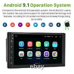7 Double 2 Din Android 9.1 Car Stereo Radio Touchscreen Bluetooth USB MP5 + Cam