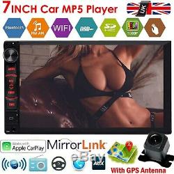 7 Double Din Android Car Player Radio Stereo GPS Mp5 Multi-Media SAT NAV FM+Cam