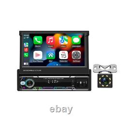 7 Touch Screen Car Radio Stereo Single 1Din Flip Out CarPlay/Andriod Auto WithCam