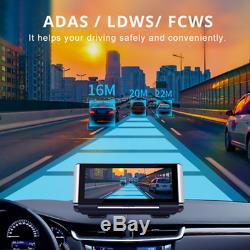 7In Android 5.1 FHD Dual Lens Car DVR Dash Cam Rearview Camera GPS Nav Wifi ADAS
