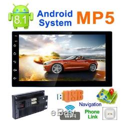 7Quad Core Android 8.1 WIFI Bluetooth 2DIN Car FM Radio Stereo MP5 GPS Player