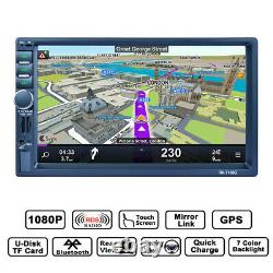 7in 2 DIN Car Radio Stereo Bluetooth MP5 Player GPS Sat Nav Map EU North America