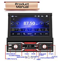 7in Car Stereo Radio Wince GPS SAT NAV BT Retractable Touch Screen MP5 Player