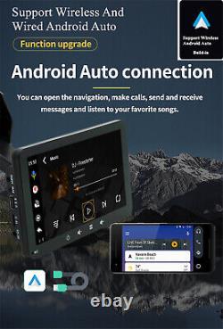 7in Portable Wireless For Apple Carplay Android Auto GPS Car Radio Stereo WithCam