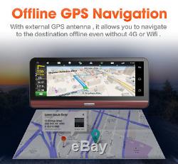 8 4G Dual Lens Car DVR Dash Cam GPS Navigation Android Wifi Bluetooth Recorder