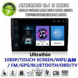 9 Double 2 Din Android 8.1 Car Stereo Radio GPS SAT NAV WiFi 3G 4G OBD2 MLK BT