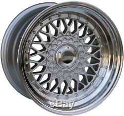 Alloy Wheels (4) 7.5x17 Lenso BSX Silver Polished Lip 5x114.3 et35