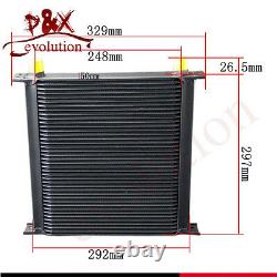 Aluminum 40 Row 10AN Engine Oil Cooler Kit with 7 Electric Fan