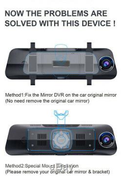 Android 10in FHD Car Rearview Mirror Dual Dash Camera DVR Recorder GPS ADAS WIFI