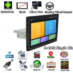 Android 8.1 1DIN 9 HD Head Unit Car Stereo MP5 BT Mirror Link DAB GPS Displayer
