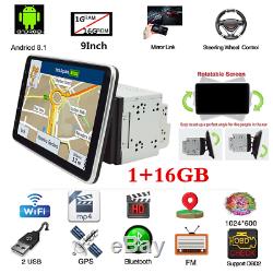 Android 8.1 2Din 9in Rotatable Screen Car Stereo FM Radio GPS Navi MP5 Player