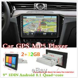 Android 8.1 9 1Din Adjustable Screen GPS Navigator Car Stereo Radio MP5 Player