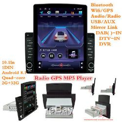 Android 8.1 Quad-core 10.1 1Din Bluetooth Car Radio Stereo Player GPS Sat Navi