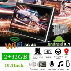 Android 9.1 10 1Din Touch Screen GPS Navigator BT Car Stereo Radio MP5 Player