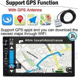 Android Double DIN 7 Car Stereo Radio GPS Sat Nav WiFi 4G Quad core+Rear Camera