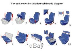 Black 11 PCS Car Seat Covers FULL SET 5 Seat Car Accessories Polyester Fabric
