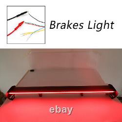 Black Universal Hatch Aluminum Rear Trunk Wing Racing Spoiler With LED Light A3