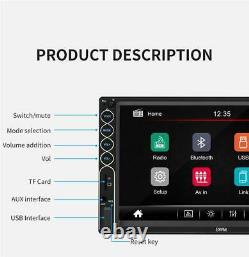 Bluetooth Car Radio Stereo FM MP5 Player 2Din 7in Touch Screen +Dynamic Camera