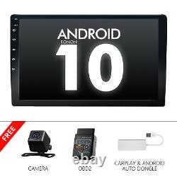 CAM+CarPlay+OBD+ 10.1 Car Stereo Double Din Android 10 WiFi GPS Radio Head Unit