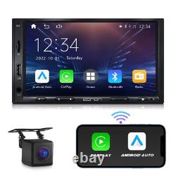 Camera+ Wireless CarPlay Android Auto 7 Double Din Car Stereo Radio GPS Sat Nav