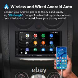 Camera+ Wireless CarPlay Android Auto 7 Double Din Car Stereo Radio GPS Sat Nav