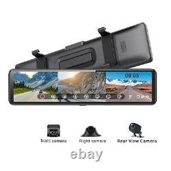 Car DVR 3 Camera Video Recorder Front Rear Right View 1080P Dash Cam BT WiFi GPS