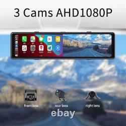 Car Dash Cam Touch Screen 1080P Rearview Mirror Video Recorder Wirelss Carplay