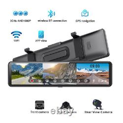 Car Dash Cam Touch Screen 1080P Rearview Mirror Video Recorder Wirelss Carplay