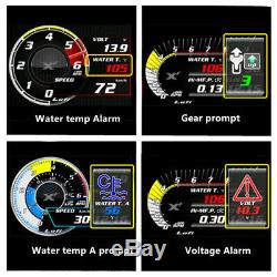 Car OBD2 Turbo Boost Gauge Oil Pressure Water Temp Fuel Level Speed Alarm System