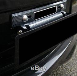 Carbon Fiber Coated Adjustable Car License Number Plate Frame Bracket Holder Kit