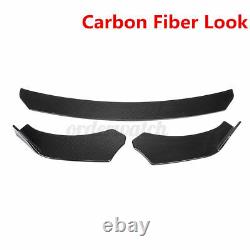 Carbon Universal Front Bumper Protector Lip Spoiler Splitter + 2.2m Side Skirt s