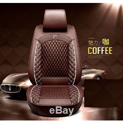 Coffee 5D Surrounded Full Set Leather Car Seat Cover Cushion Styling Accessories