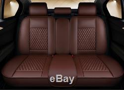 Coffee 5D Surrounded Full Set Leather Car Seat Cover Cushion Styling Accessories