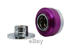 D1 SILVER Steering Wheel + Chrome Purple Quick Release boss CP for NISSAN
