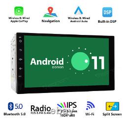 DSP 2-DIN 7 Android 11 4-Core 2+32GB Car Stereo GPS Radio Navigation Head Unit