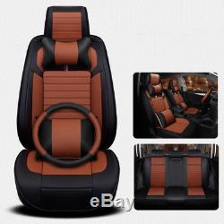 Deluxe 8 PCS Seat Cover Leather Full Set Cushion 5-Seats Car Seat Accessories
