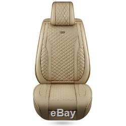 Deluxe Breathe PU leather Car Seat Cover Full Front+Rear Cushion 5-Seat WithPillow