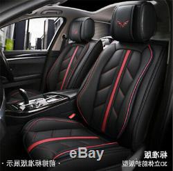 Deluxe Edition Black PU Leather Car Seat Cover Surround 5-Seat Protector Cushion