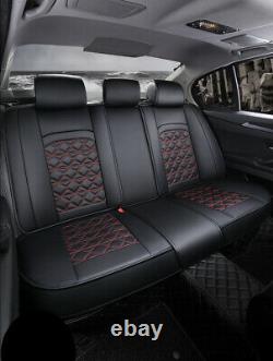Deluxe Edition Car Seat Covers 5-Sit Full Surround Cushions Red/Black PU Leather