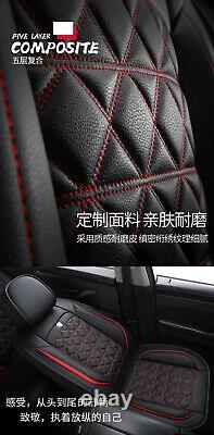 Deluxe Edition Car Seat Covers 5-Sit Full Surround Cushions Red/Black PU Leather