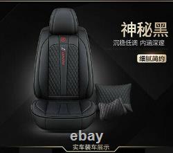 Deluxe Edition Full Car Seat Cover +Pillows Set PU Leather Interior Accessories