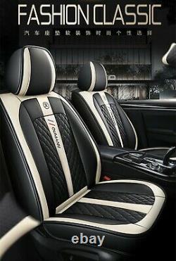 Deluxe Edition Full Set Seat Covers PU Leather Seat Cushion Fit For 5-Seats Car