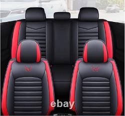 Deluxe Edition Leather 5D Surround Car Seat Cover Cushions Protectors+Headrests