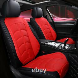 Deluxe Edition Red PU Leather Full Surround Set Car Seat Cover Seat Cushion Pad