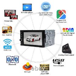 Double 2DIN Head Unit Car Stereo CD Player Touch Screen Mirror Link for GPS+Cam